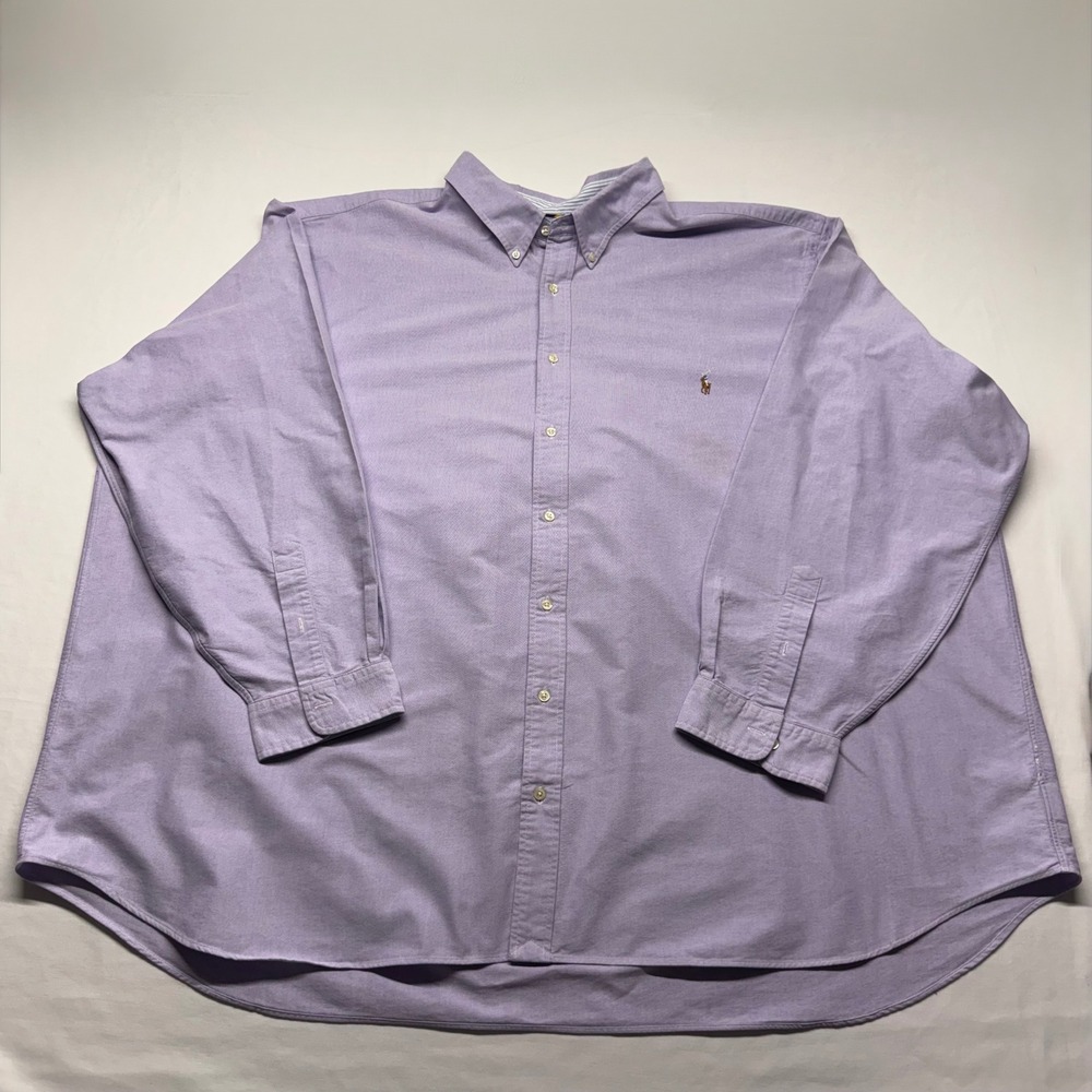 Ralph Lauren Oxford Shirt 6XB Purple Mens Big Tall Button Down Pony Cotton